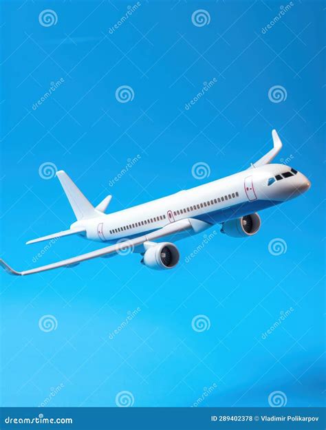 Model of a Passenger Plane on a Blue Background Stock Illustration ...