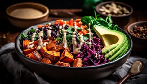 A Gourmet Taco Salad With Fresh Vegetables And Grilled Beef Generated