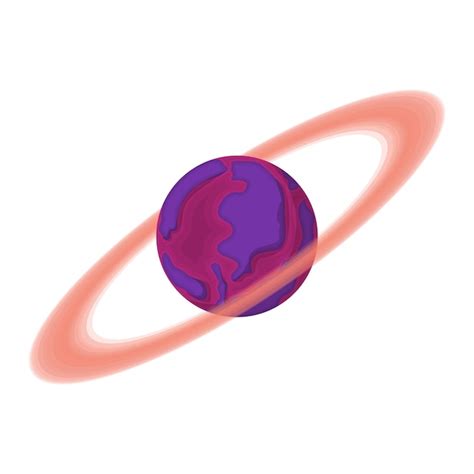 Icono De Dibujos Animados De Saturno Sobre Un Fondo Blanco Vector Premium