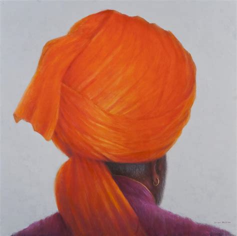 Saffron Turban 2014 Oil On Canvas Photograph By Lincoln Seligman