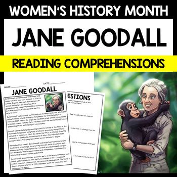 Women S History Month Jane Goodall Biography Reading Comprehension