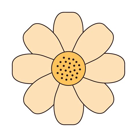 Groovy Daisy Flower Retro Chamomile 60s 70s Clipart 22942046 Vector