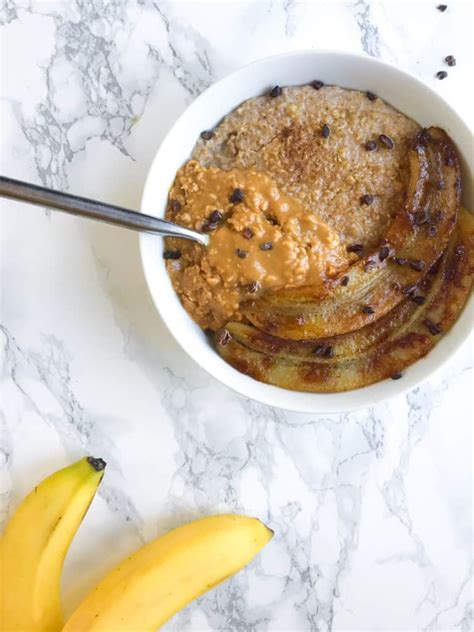 Creamy Caramelised Banana Porridge With Peanut Butter