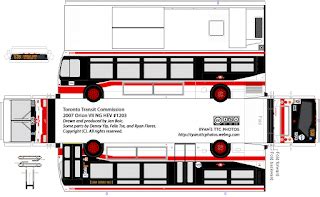 SP Papel Modelismo PaperBus 2007 Orion VII NG HEV Toronto Transit