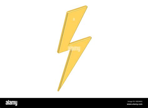 Lightning D Rendering Isolated On White Background Stock Photo Alamy