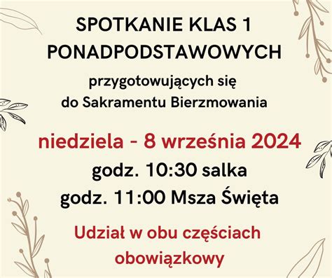 Sakrament Bierzmowania Parafia pw Świętego Pawła Apostoła