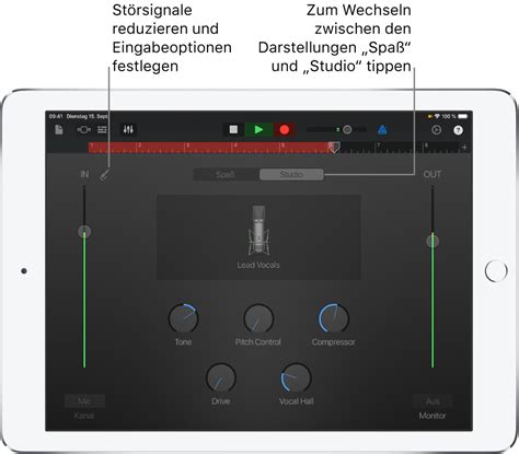 Verwenden des Audio Recorder in GarageBand für das iPad Apple Support