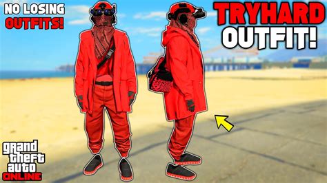 Easy Red Joggers Invisible Torso Glitch Tryhard Modded Outfit In Gta