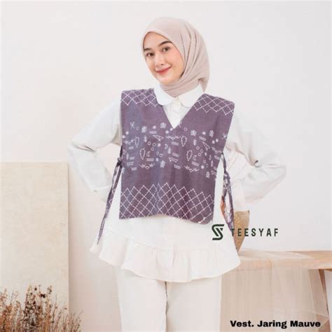 Jual Teesyaf Vest Batik Wanita Rompi Batik Atasan Wanita Outer Batik