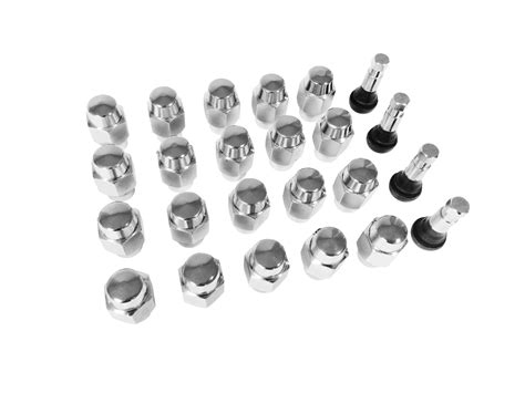 Legendary Wheel Installation Kit Chrome Lug Nut 12 Thread 1316 Hex And Chrome Valve Stems