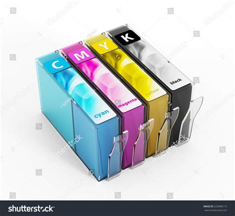 Inkjet Printer Cartridges Isolated On White. Stock Photo 223998115 ...