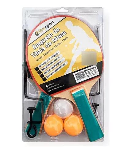 Kit Ping Pong Tenis Mesa 02 Raquetes 03 Bolinhas Redinha