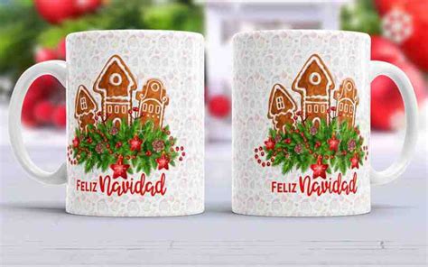 12 Plantillas Editables Navideñas listas para sublimar en taza