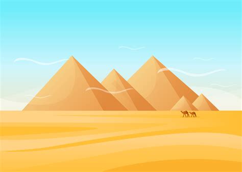 Egypt Pyramids On Desert Vector Vector Art At Vecteezy