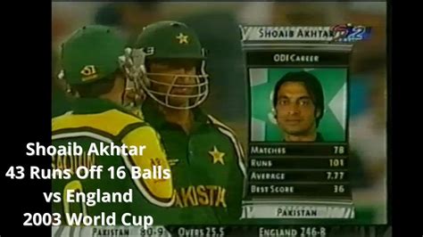 Shoaib Akhtar Sensational Hitting vs England | World Cup 2003 | - YouTube