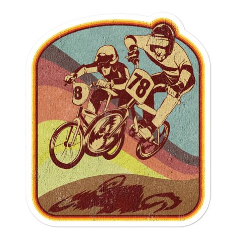 Retro 80s Bmx Bike Racing Vinyl Stickers Etsy