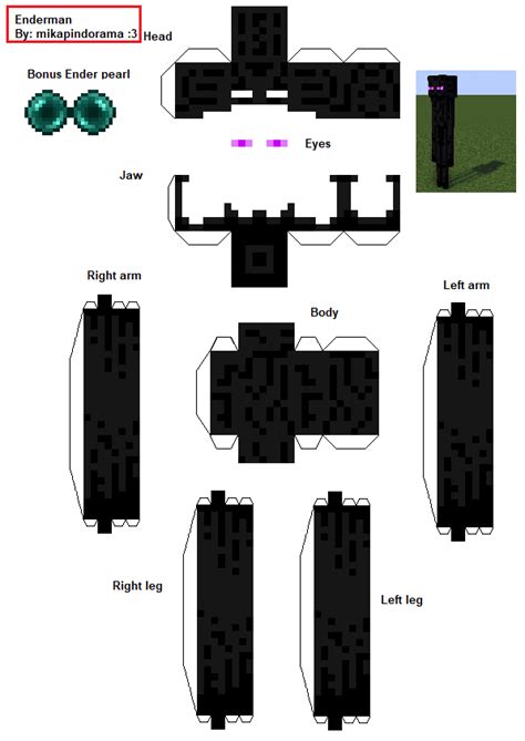 Papercraft Enderman Minecraft Printables Minecraft Wallpaper Porn Sex