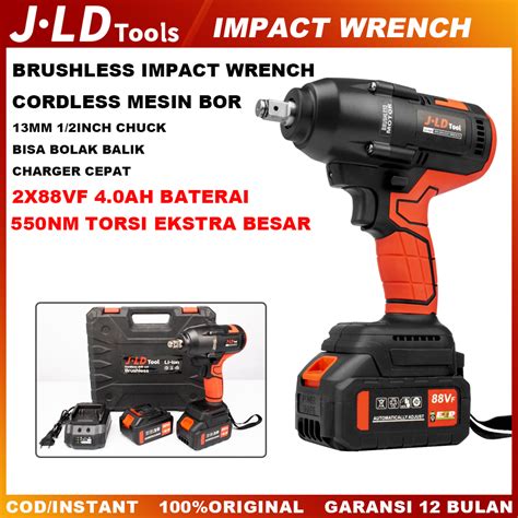 Jual JLD 88VF Mesin Bor Brushless 13mm Impact Wrench Bisa Bolak Balik