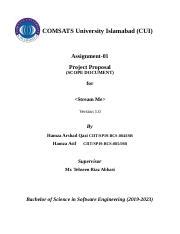 Assignment 01 Project Scope Document V1 0 Docx COMSATS University