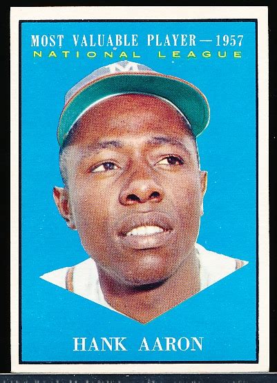 Lot Detail 1961 Topps Baseball 484 Hank Aaron MVP