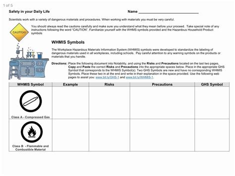 Lab Safety Symbols Worksheets