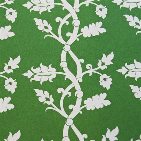 Florentine Paper Two Sheets Green And White Floral Motif For Etsy