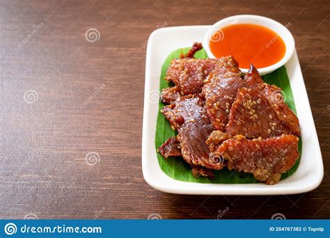 Sun Dried Pork With Sauce Stock Photo Image Of Meat