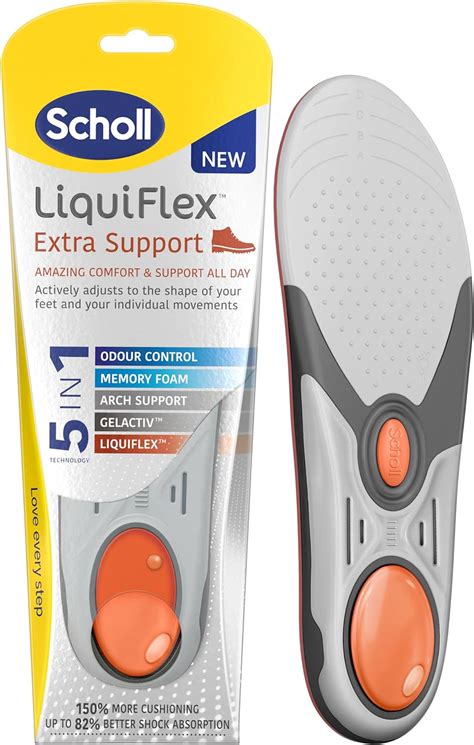 Scholl Liquiflex Extra Support Insoles For Women 5 In 1 Supportive Insoles With Memory Foam