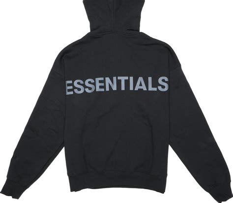 Fear Of God Essentials 3m Logo Pullover Hoodie Fw19 Blackblack