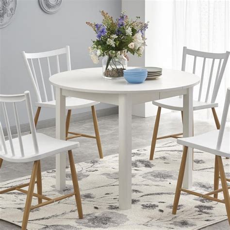 Table De Salle Manger Contemporaine Ronde Blanche Extensible Carene