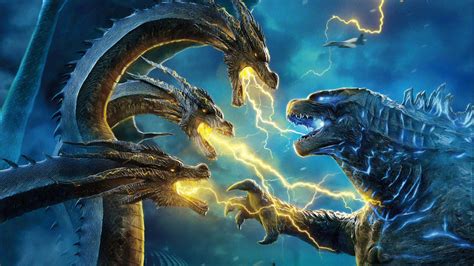 Download King Ghidorah The Three Headed Monster In Battle Wallpaper