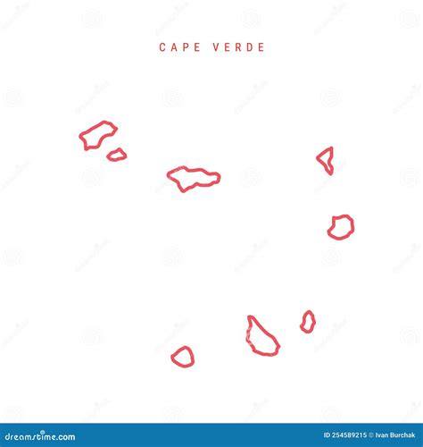 Cape Verde Editable Outline Map Vector Illustration Stock Vector