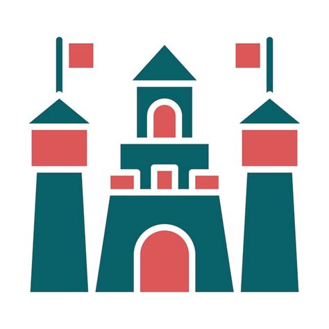 Dise O Vectorial Estilo Del Icono Del Castillo De Arena Vector Premium