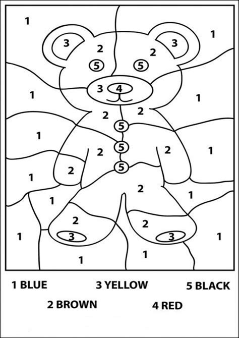 Kindergarten Color By Number Printables