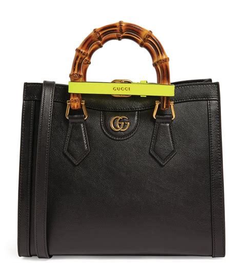 Gucci Black Small Leather Diana Tote Bag Harrods UK