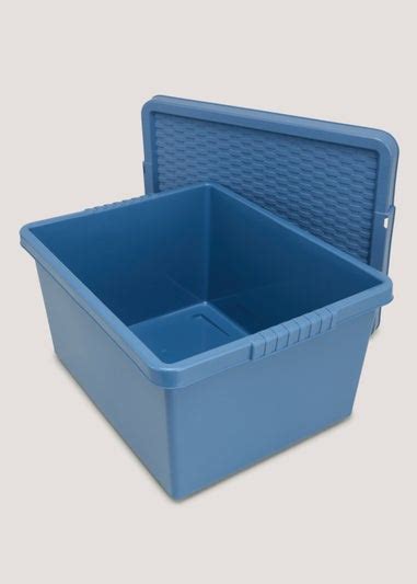 Blue Plastic Storage Box 27l Matalan