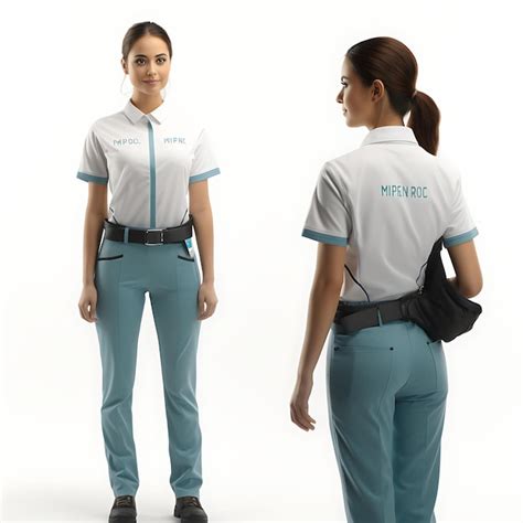 Premium Photo | 3D of Housekeeper Uniform With Hotel Logo Portraying a Dilig Character ...