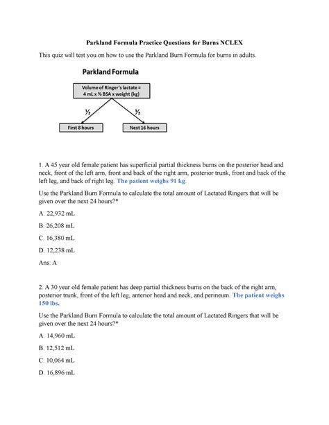 Parkland Formula Student COPY Parkland Formula Practice Questions For