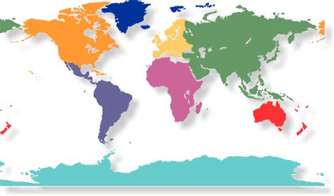 Map Of Seven Continents And Oceans - Free Printable Maps