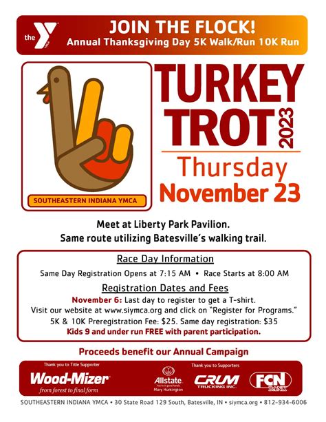 Thanksgiving Day Turkey Trot 5k Walkrun 10k Run Southeastern Indiana