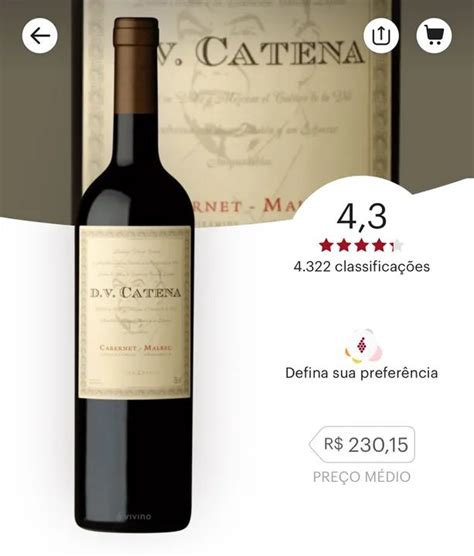 Vinho DV Catena Cabernet Malbec 750ml Argentino Tinto Decorações