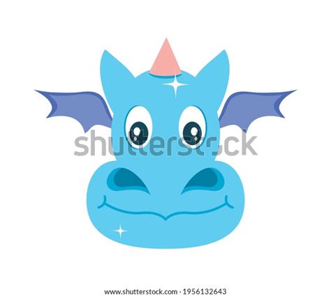 Cute Dragon Face On Background Stock Vector Royalty Free