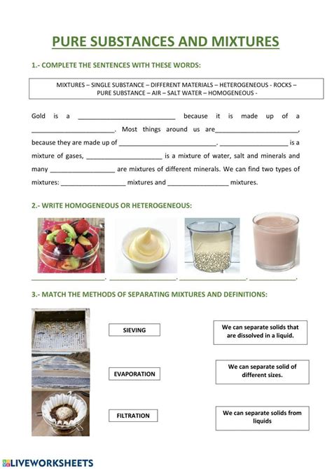 Pure Substances And Mixtures Grade 7