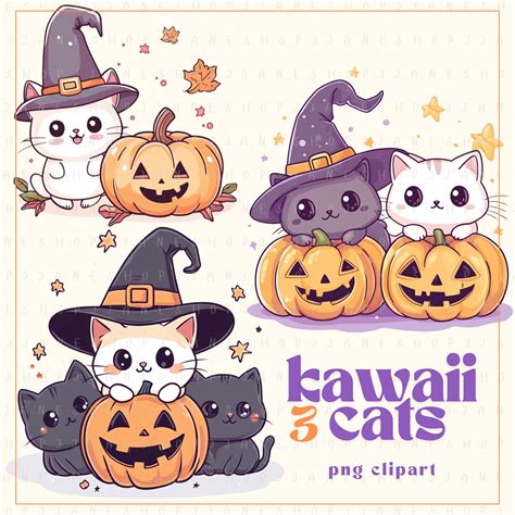 Kawaii Halloween Cat Png Cute Halloween Cats Png Kawaii Cat Png