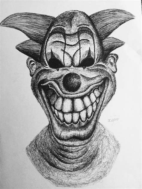 Pin by Weißer Hai on CLOWN | Creepy drawings, Scary clown drawing ...