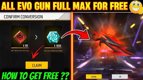 Exchange Evo Gun Universal Token In Free Fire New Evo Token Free Fire