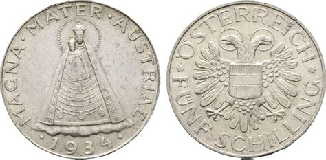 Österreich Republik 5 Schilling 1934 Erste Republik 1918 1938 Fast