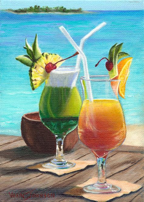 Canvas Giclee Reproduction Boat Drinks Tiki Bar Decor Wall Art