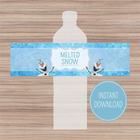 Disney Frozen Bottle Labels Instant Download Melted Snow Frozen