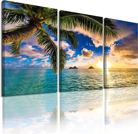 Amazon Ephany See Beach Sunset Wall Art Art Panel Beach Canvas